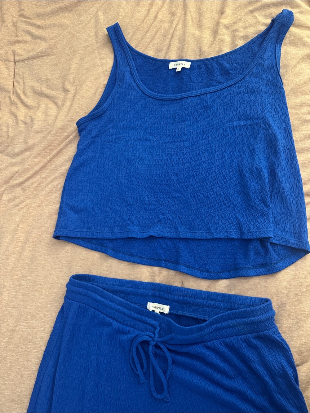 Z Supply Blue Ribbed Tank & Skirt Set